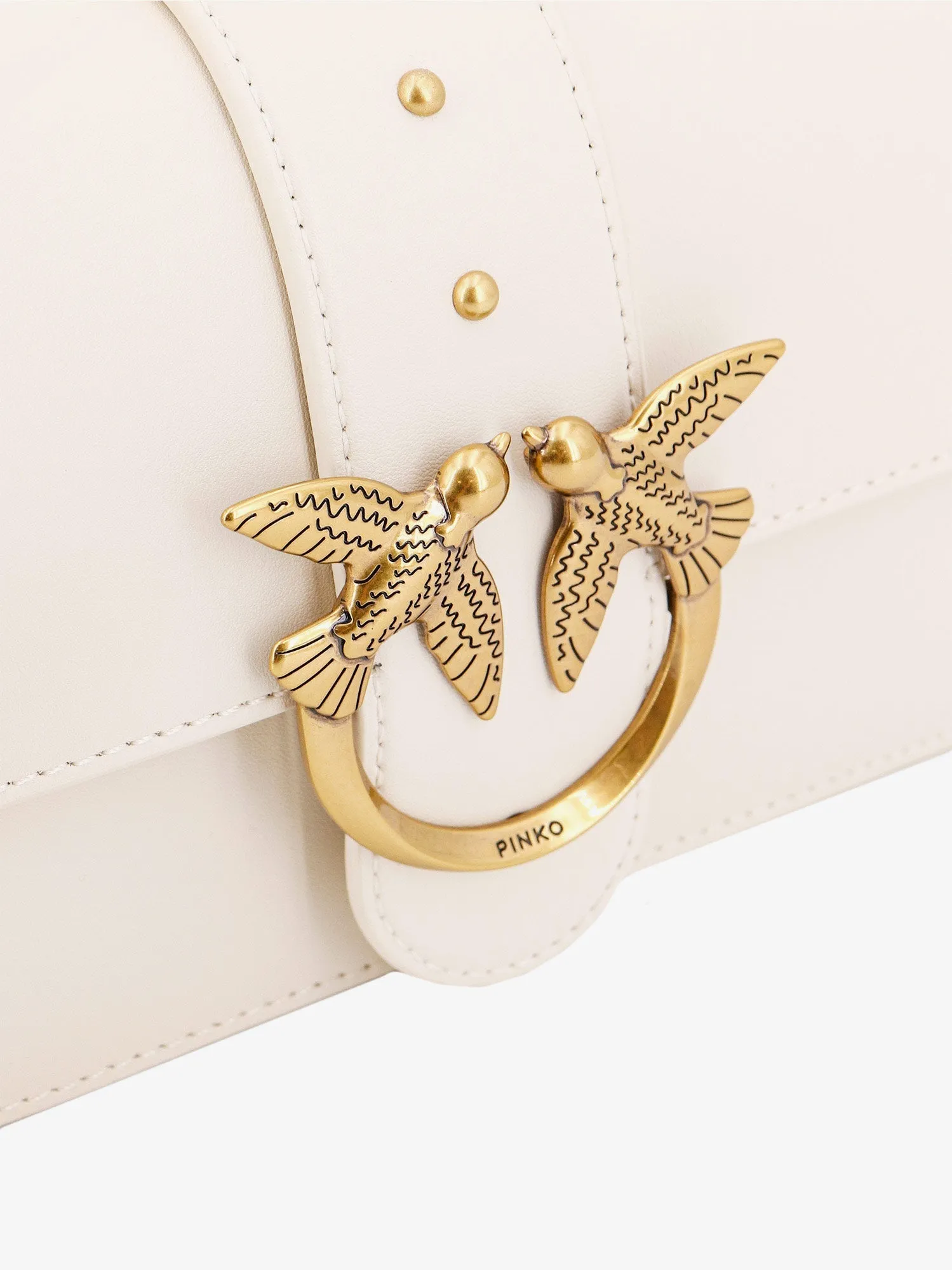 Pinko Leather Shoulder Bag With Iconic Love Birds Buckle