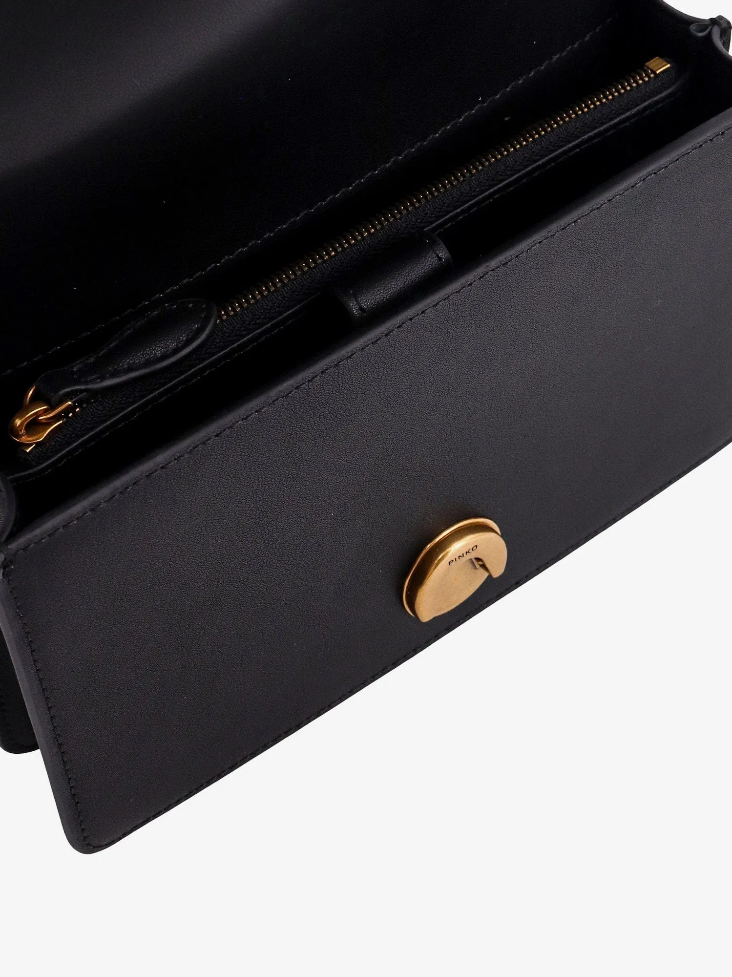 Pinko Leather Shoulder Bag With Iconic Love Birds Buckle