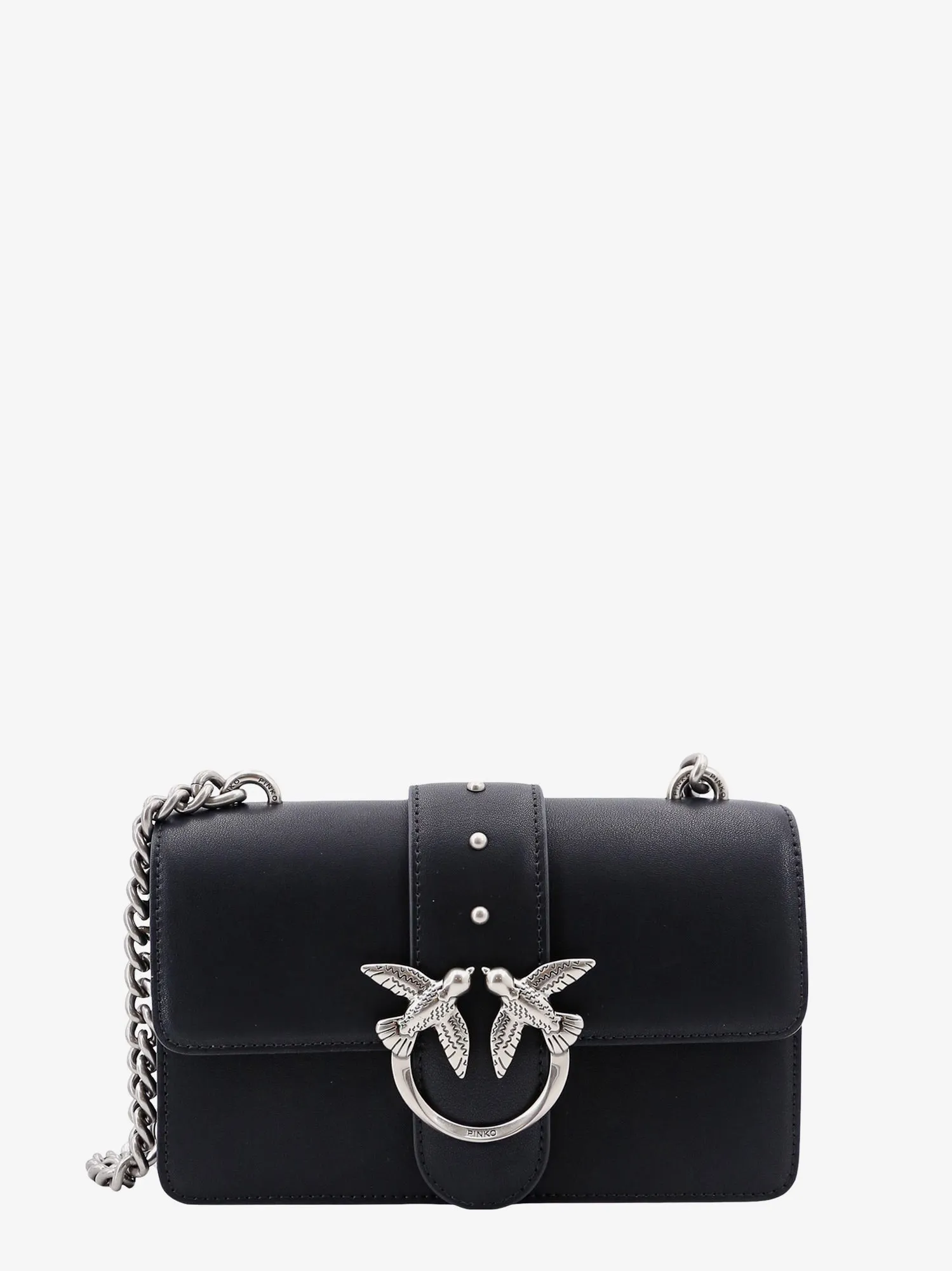 Pinko Leather Shoulder Bag With Iconic Love Birds Buckle