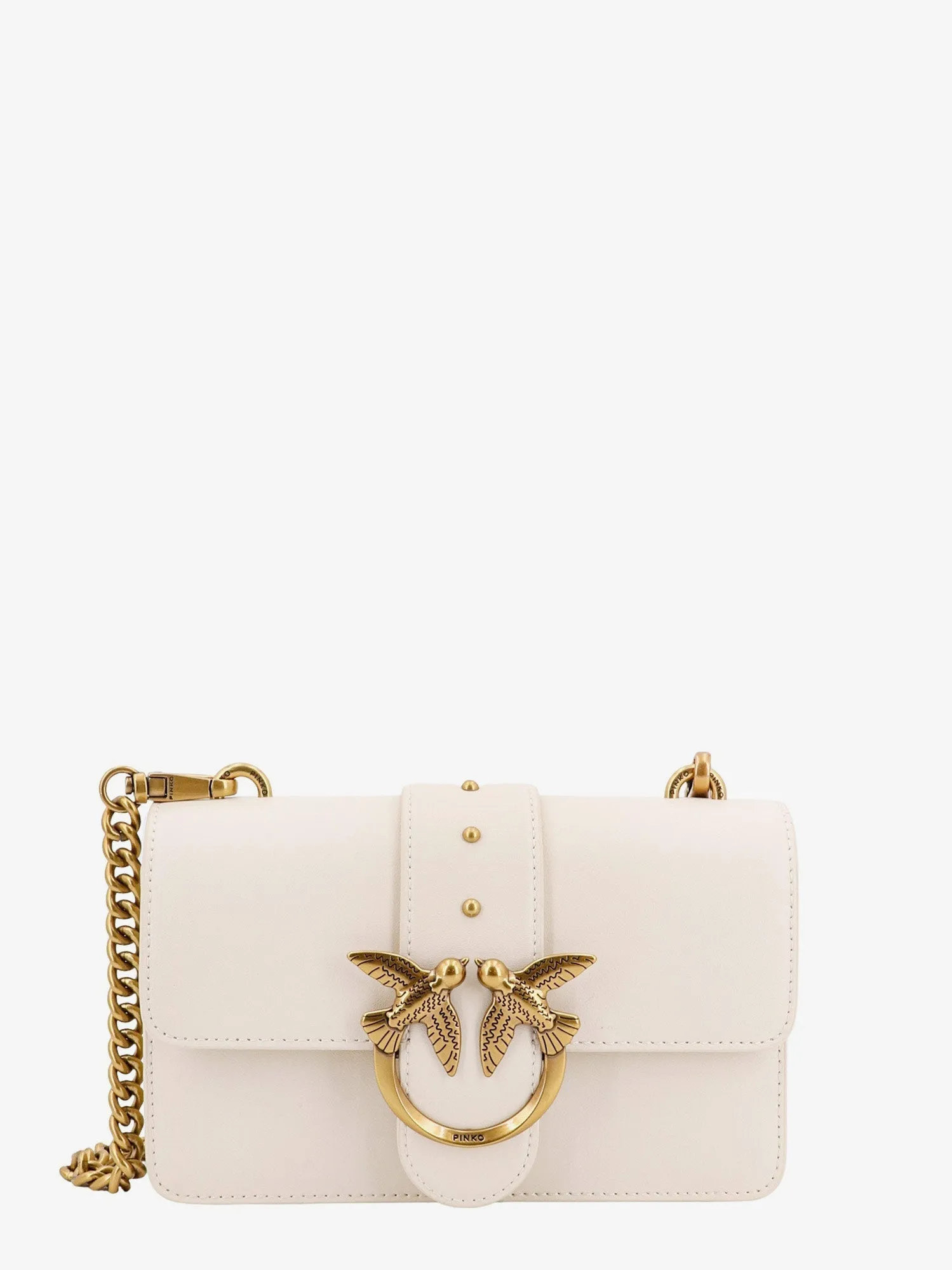 Pinko Leather Shoulder Bag With Iconic Love Birds Buckle