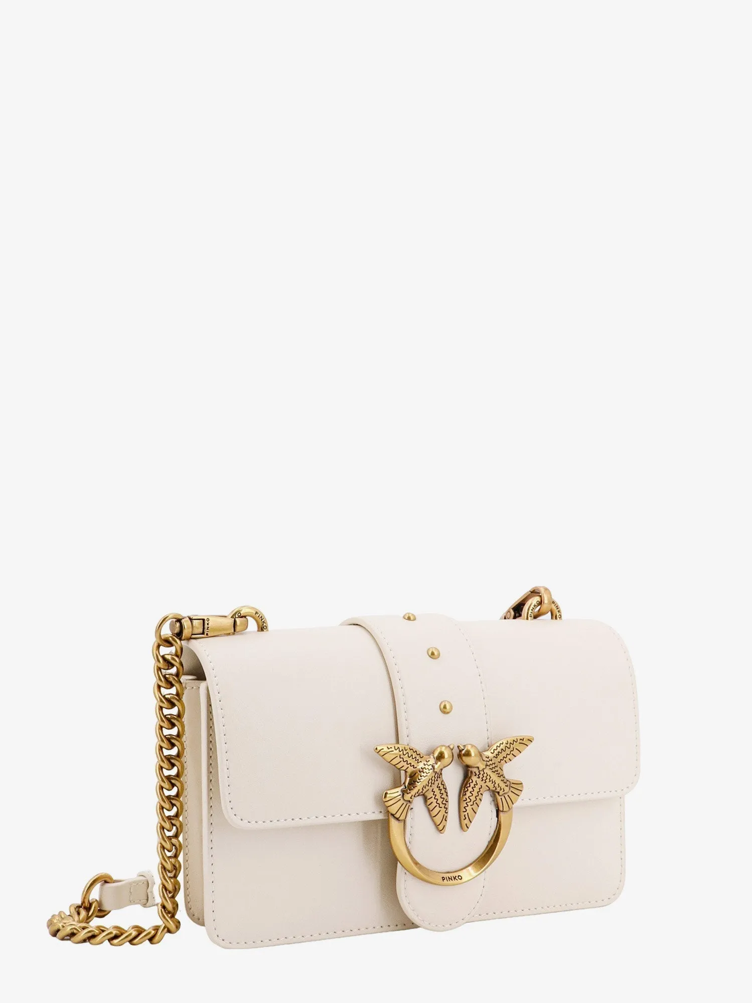 Pinko Leather Shoulder Bag With Iconic Love Birds Buckle