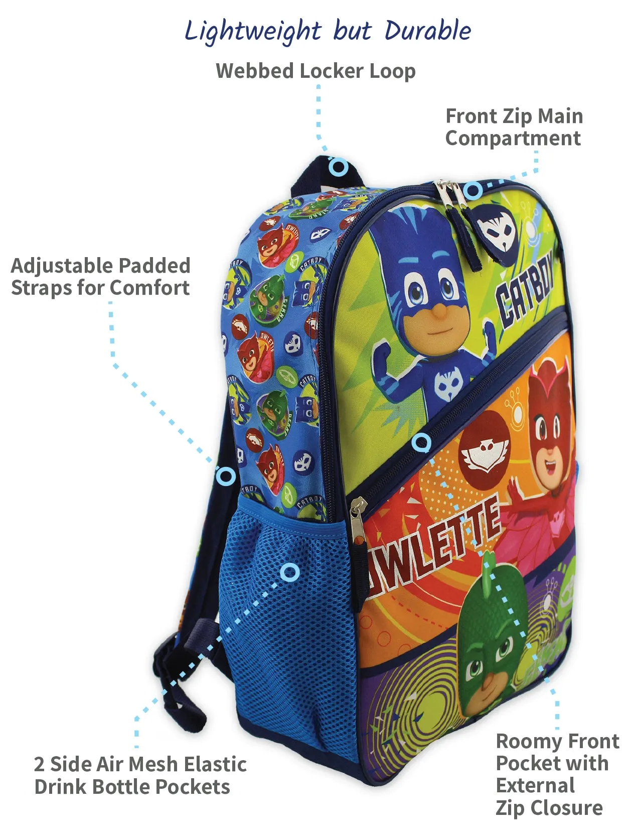 PJ Masks 16" School Backpack Set
