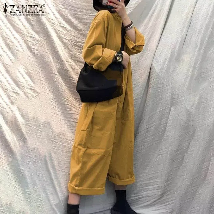 Plus Size Women's Jumpsuit With Multiple Pockets