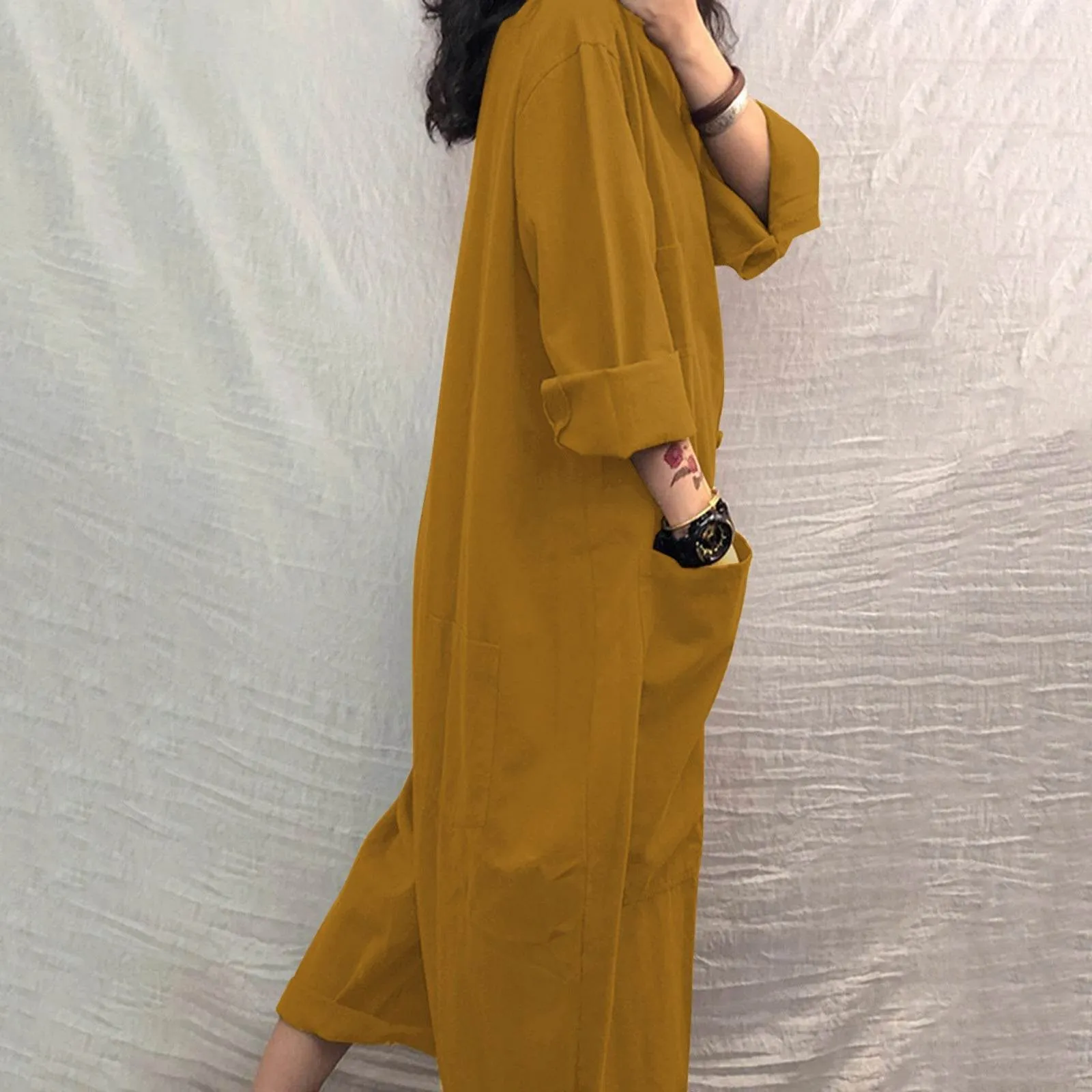 Plus Size Women's Jumpsuit With Multiple Pockets