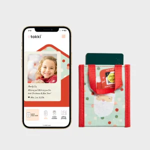 Polka Dot Santa | Reusable Gift Card Holder   QR Greeting Card