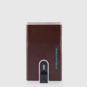 Porta Carte di Credito Piquadro con Sliding System Blue Square Mogano
