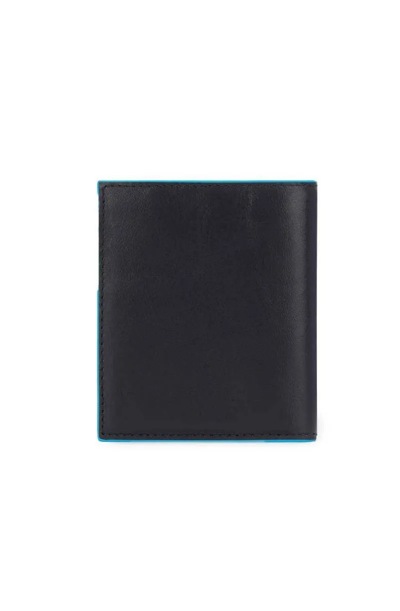 Portafoglio Piquadro Uomo Verticale in Pelle con Porta CC Blue Square Nero