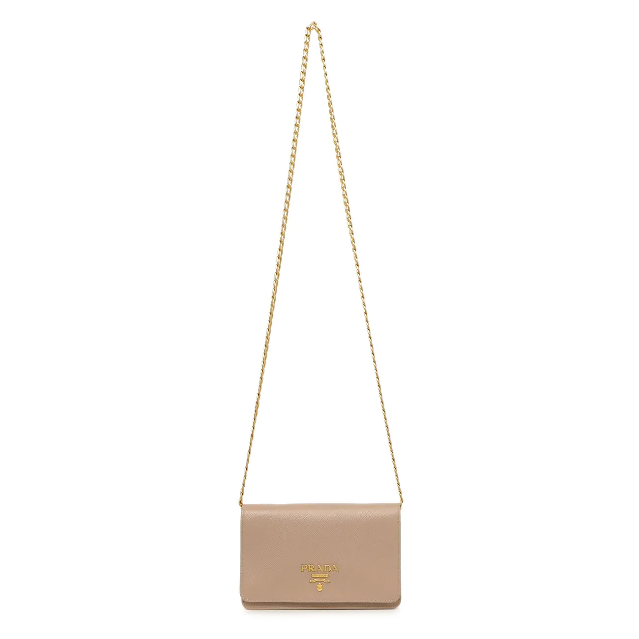 Prada Cammeo Saffiano Lux Chain Wallet