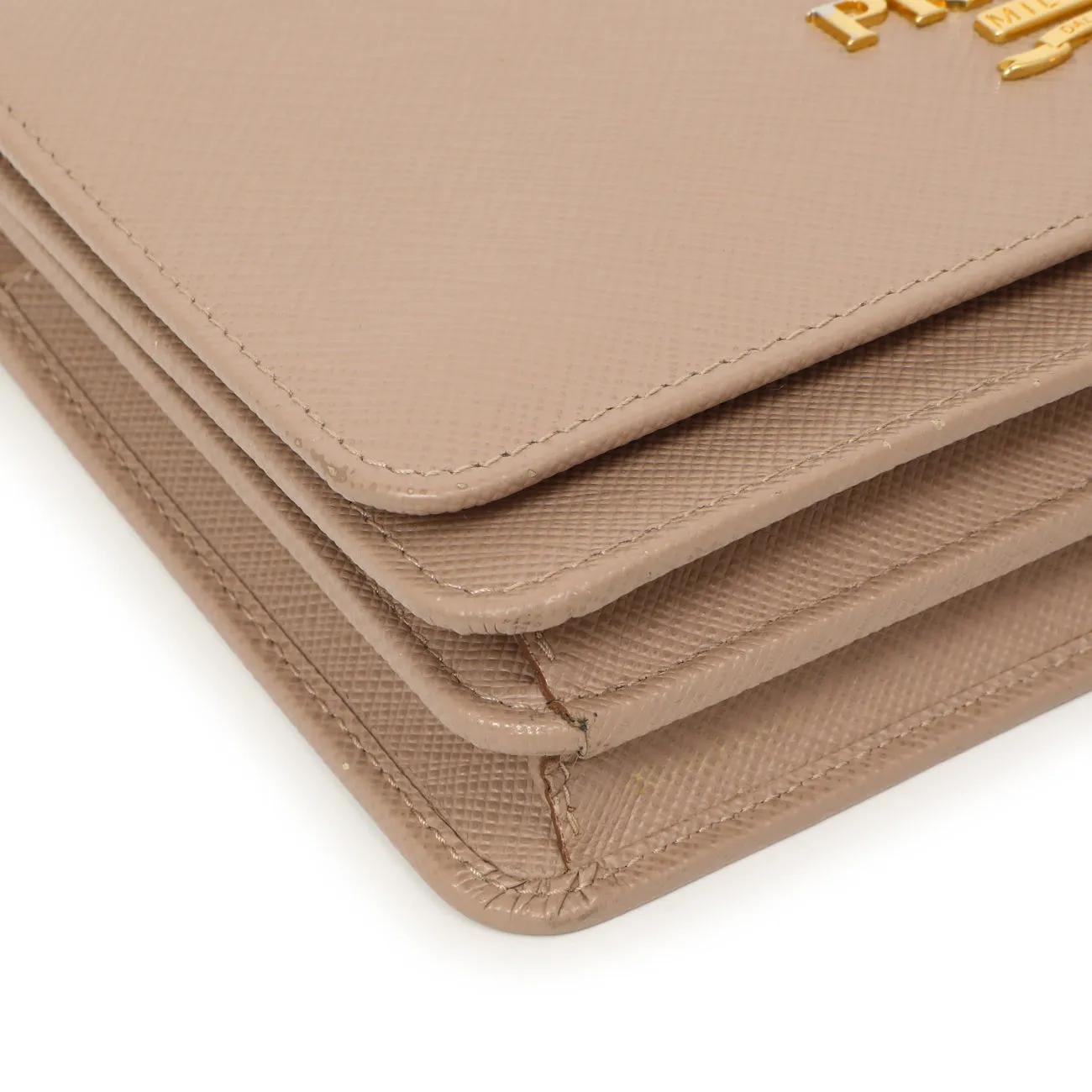 Prada Cammeo Saffiano Lux Chain Wallet