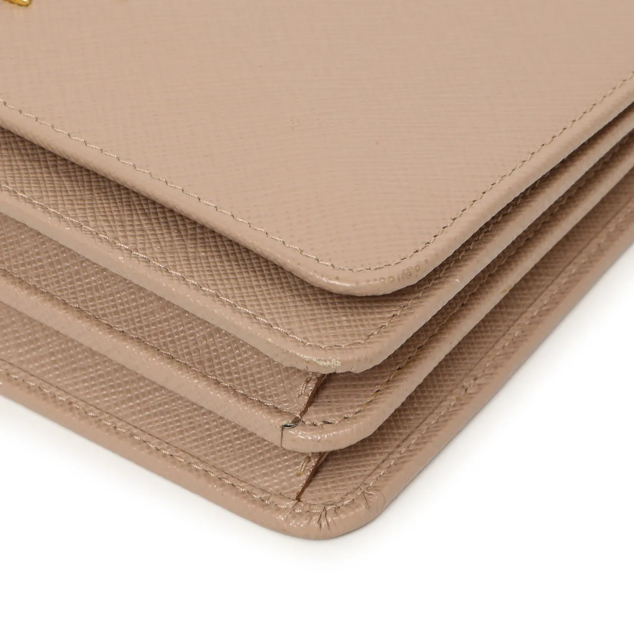 Prada Cammeo Saffiano Lux Chain Wallet