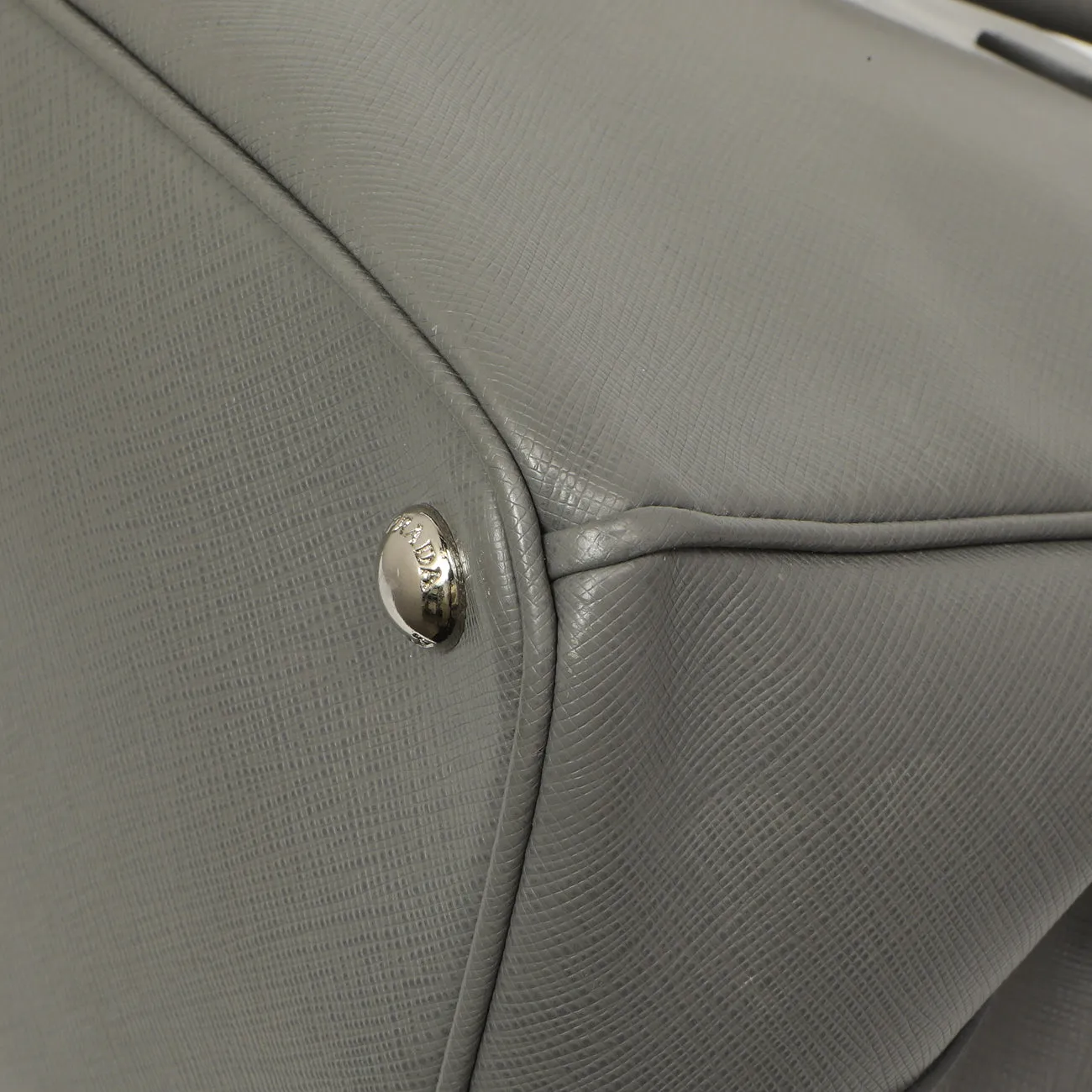 Prada Grey Saffiano Large Galleria Double Zip Tote