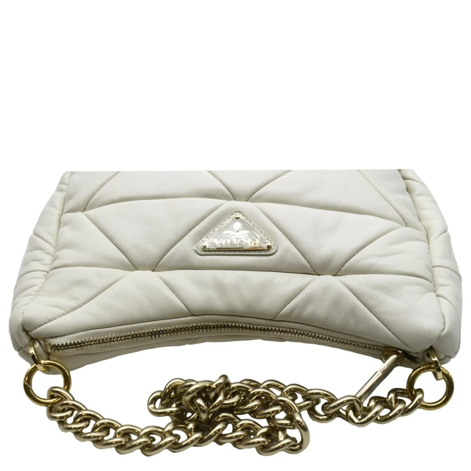 PRADA Patchwork System Nappa Leather Shoulder Bag White