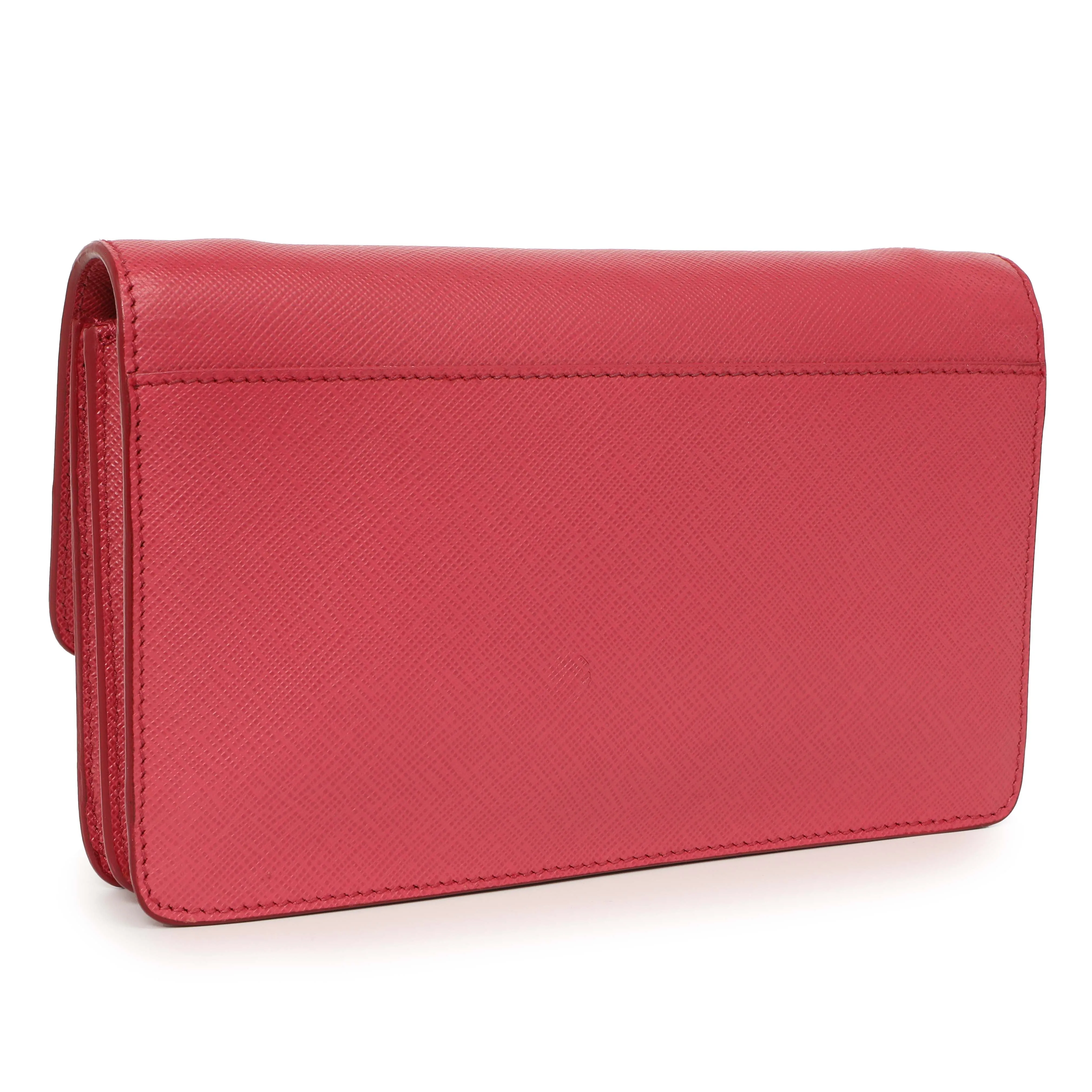 Prada Peonia Saffiano Lux Mini Crossbody