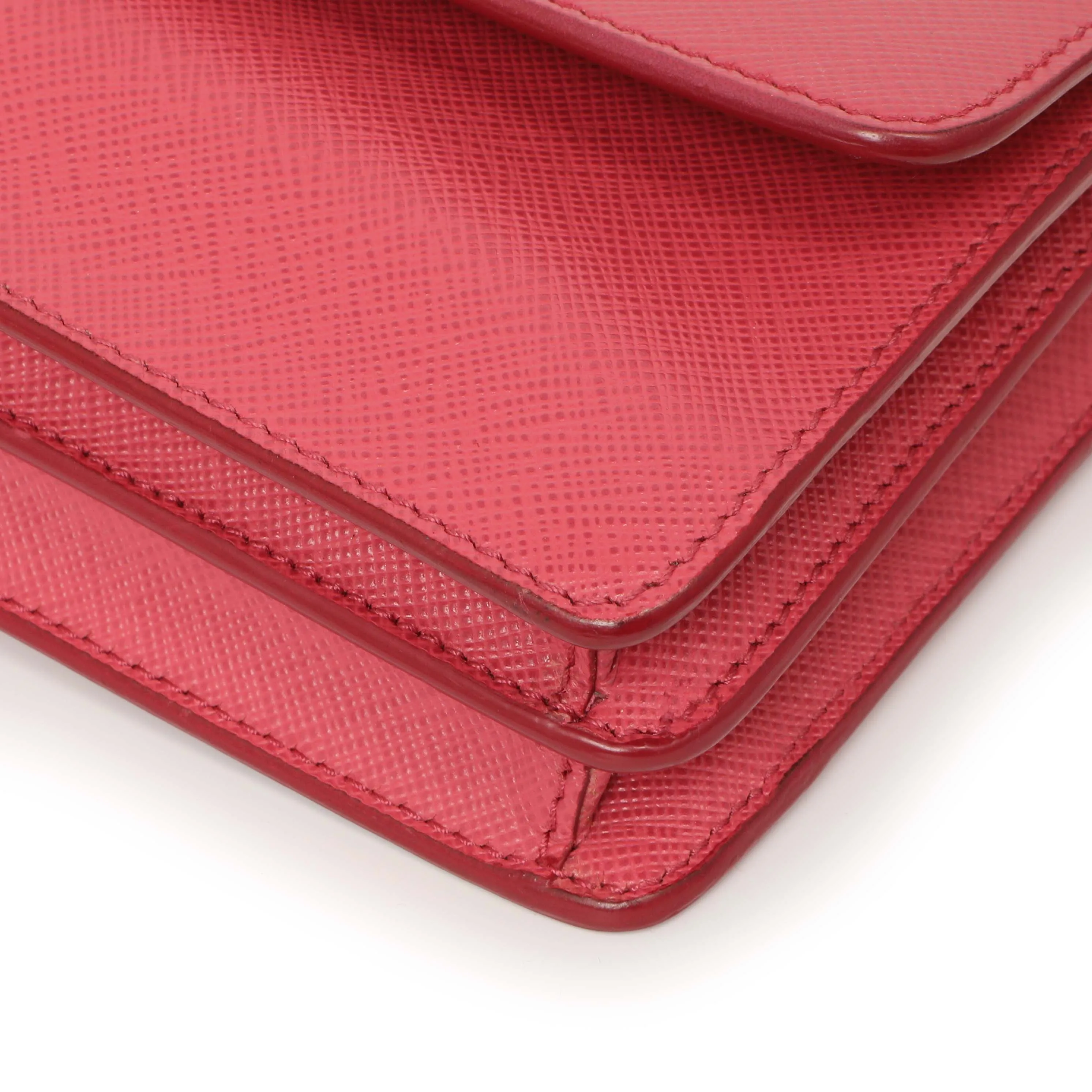 Prada Peonia Saffiano Lux Mini Crossbody