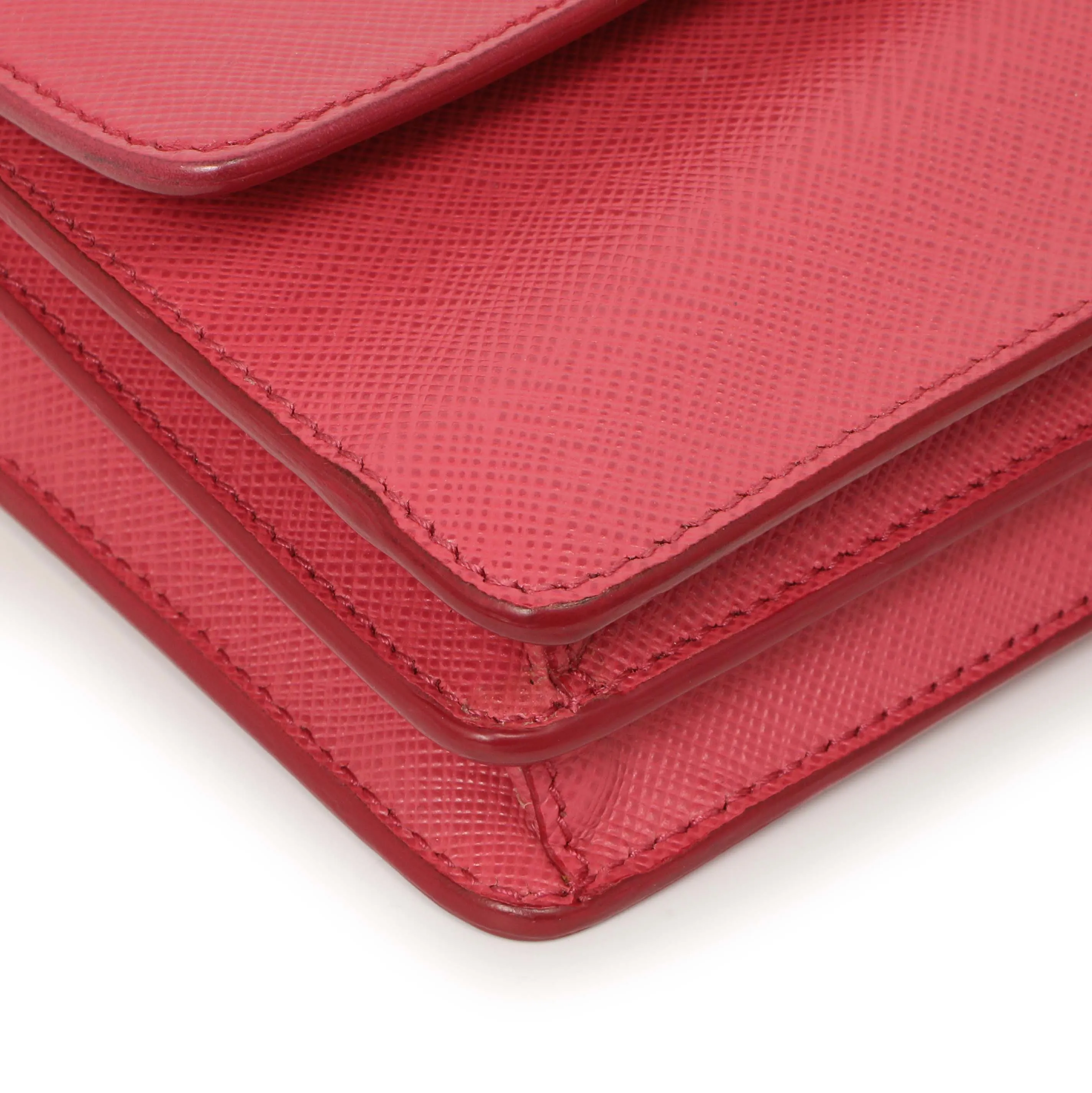 Prada Peonia Saffiano Lux Mini Crossbody