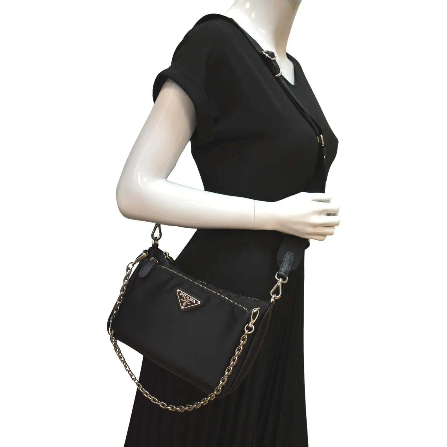 PRADA Re-Nylon Crossbody Bag Black