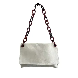 Prada White Calfhair Shoulder Bag