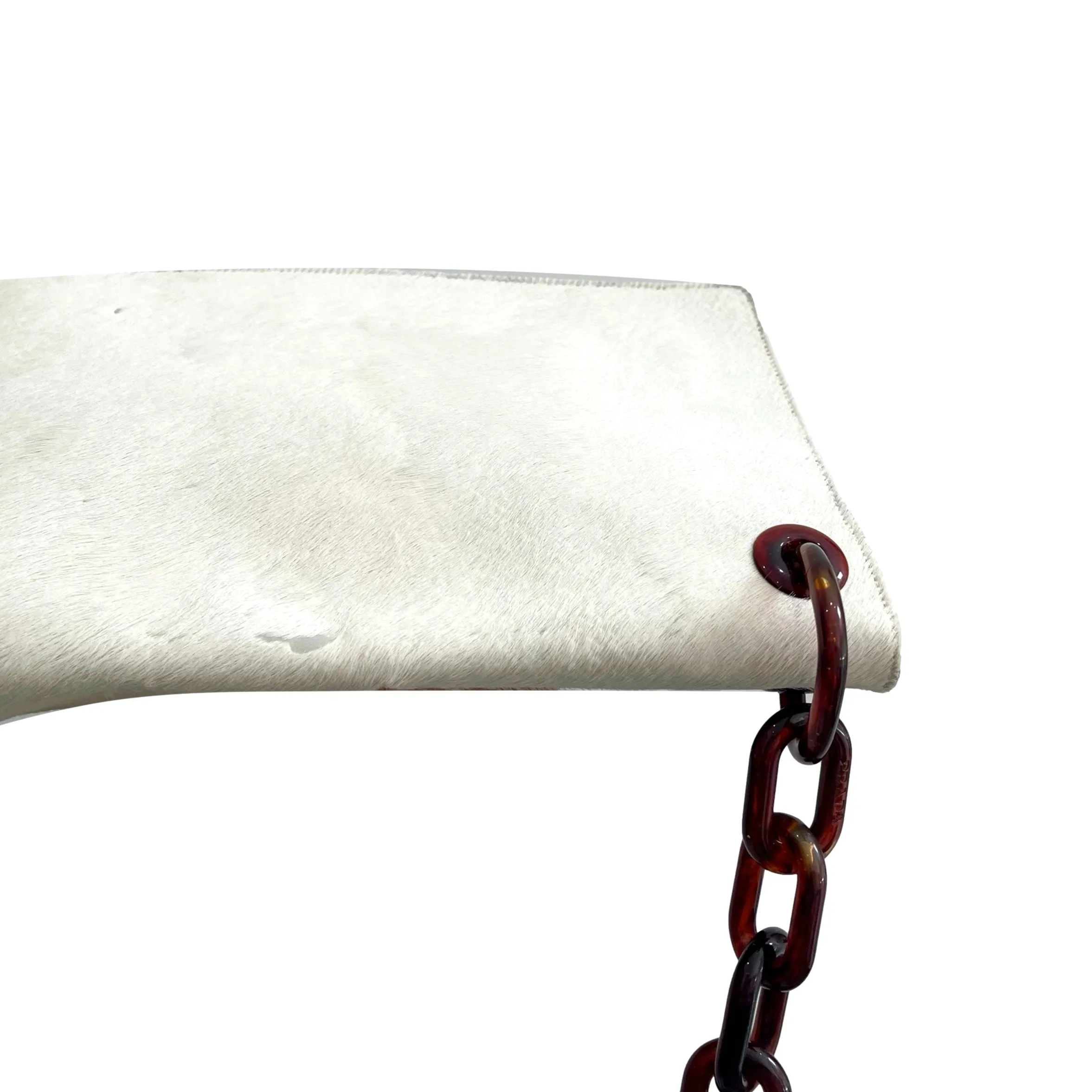 Prada White Calfhair Shoulder Bag