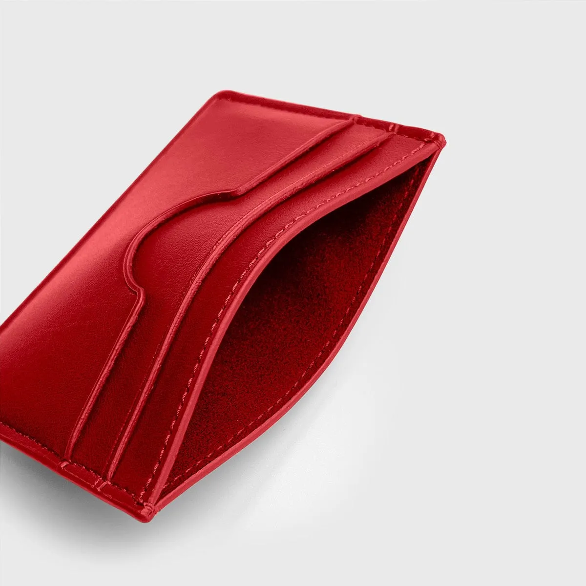 Premium Slim Apple Leather Vegan Cardholder | Chilli Red