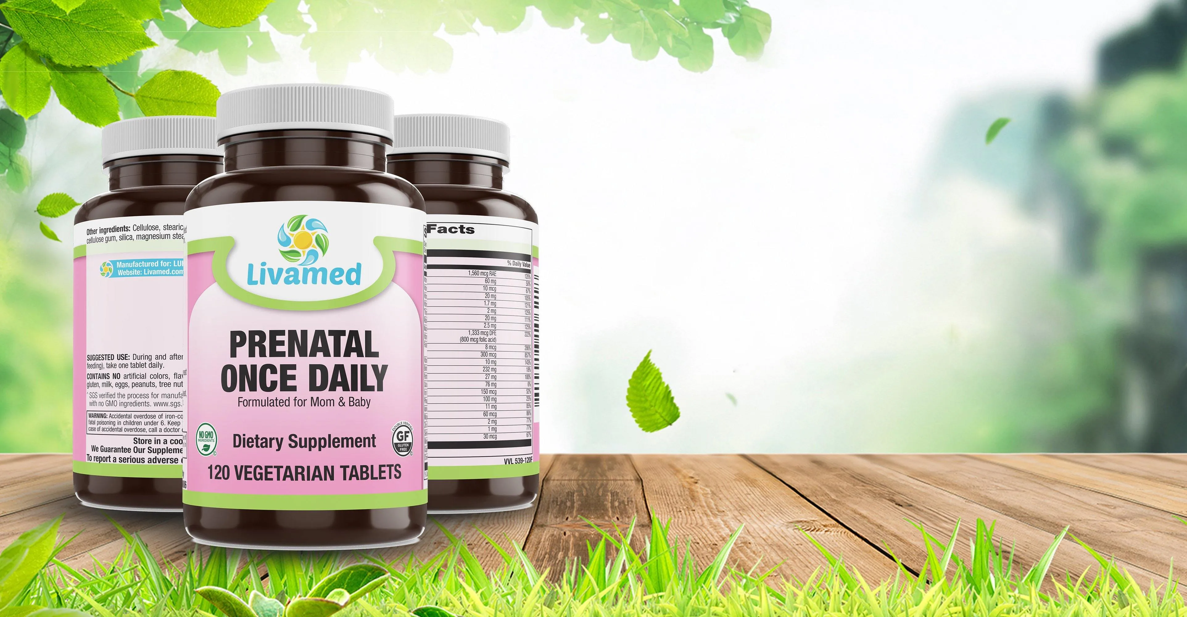 Prenatal Once Daily Veg Tabs  120 Count