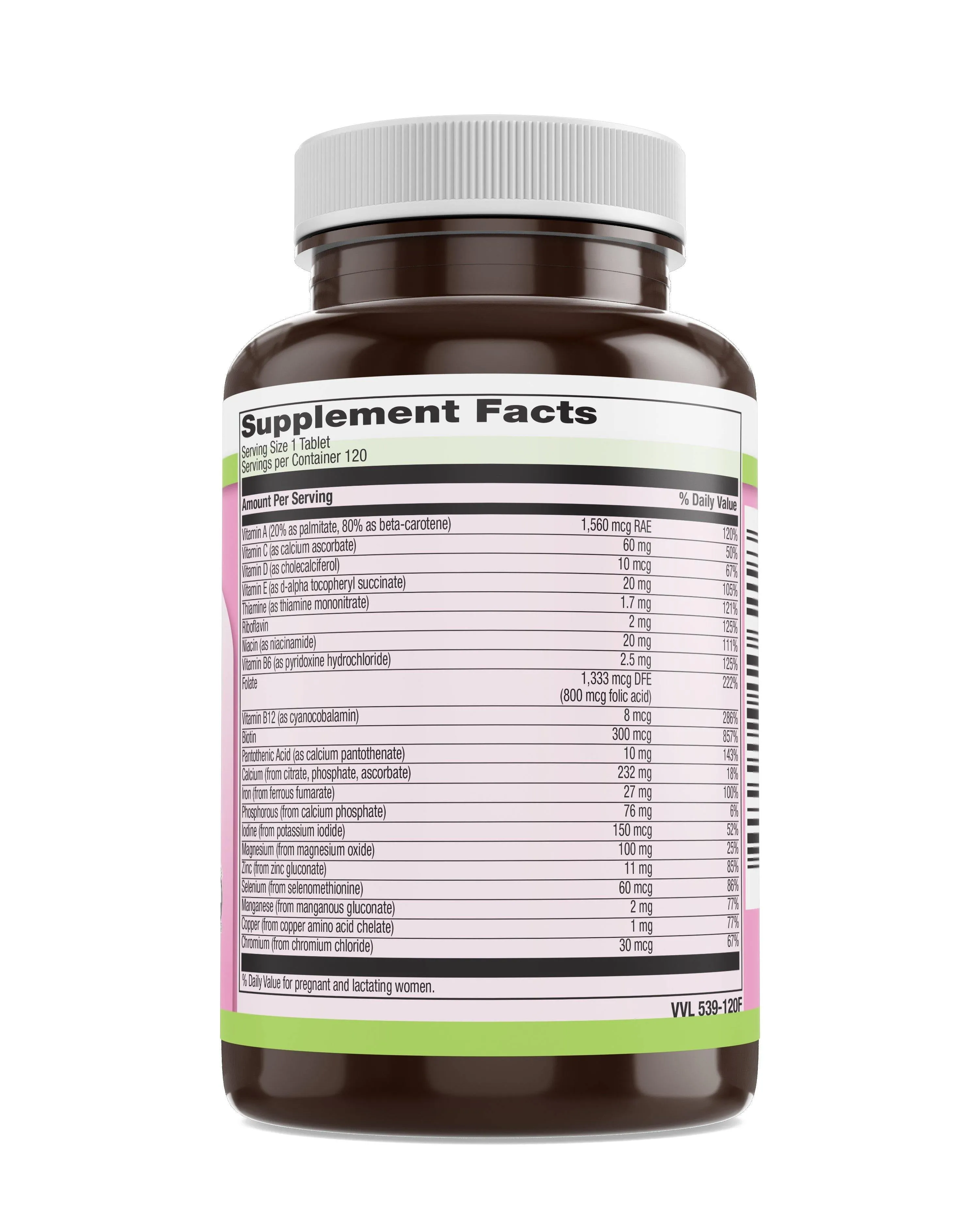 Prenatal Once Daily Veg Tabs  120 Count