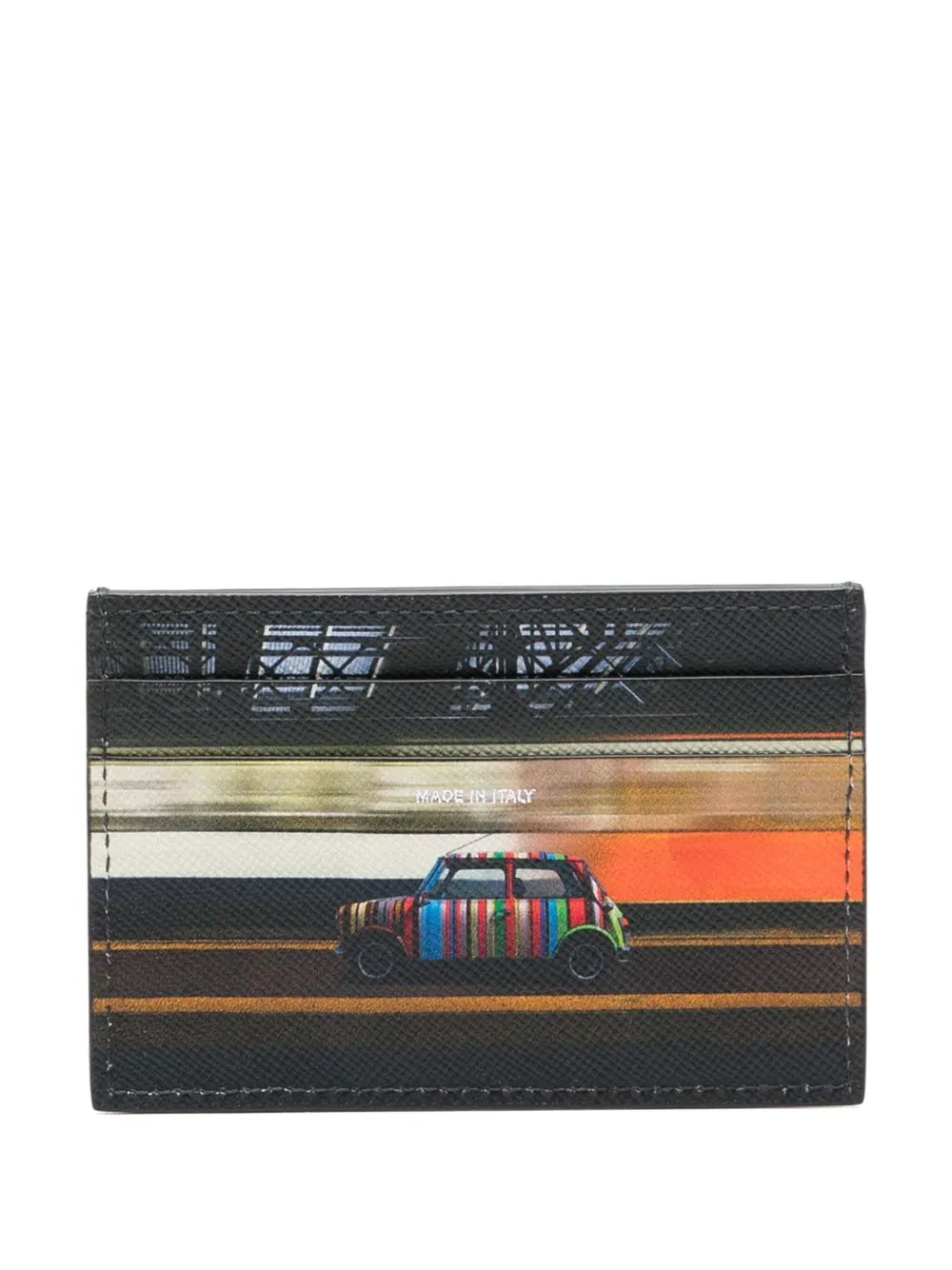 Printed leather card case