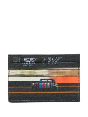 Printed leather card case