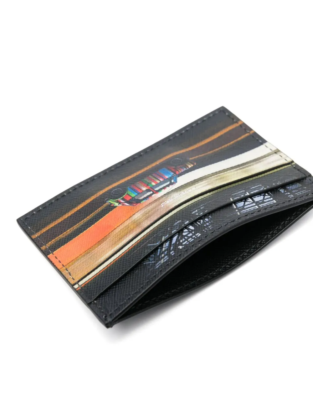 Printed leather card case