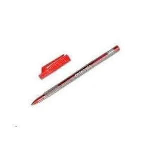 Prismo Clear Medium Ball Point Pen Red Box Of 50