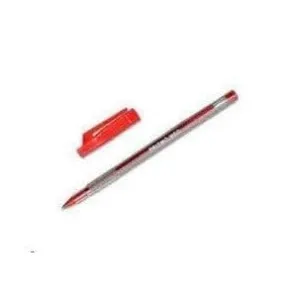 Prismo Clear Medium Ball Point Pen Red Box Of 50