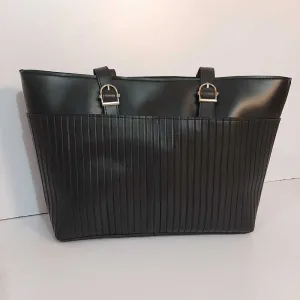 PU Leather Handbag - Black - B02