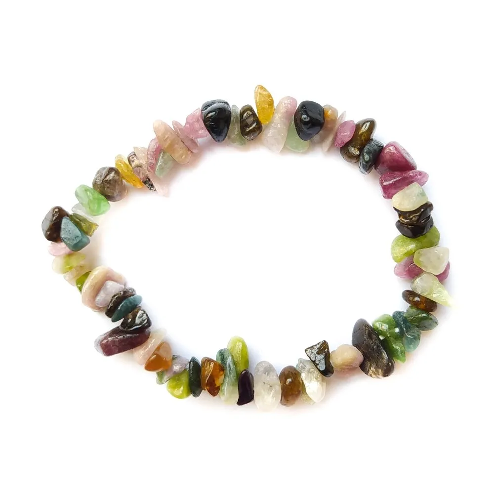Pulsera Chip de Turmalina Multicolor Mix