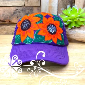 Purple Hand Painted Cap - Gorra Pintada Guerrero