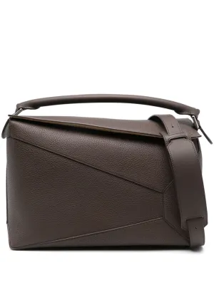 Puzzle edge large leather handbag