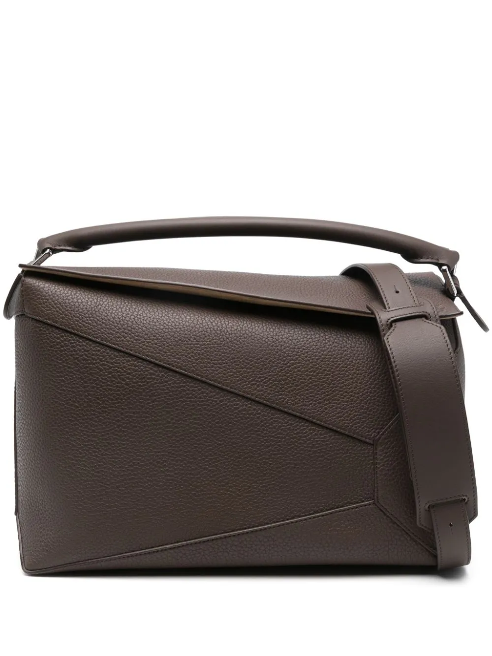 Puzzle edge large leather handbag