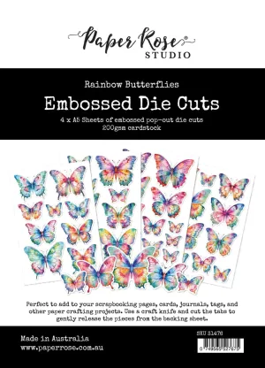 Rainbow Butterflies Embossed Die Cuts 31476 Paper Rose