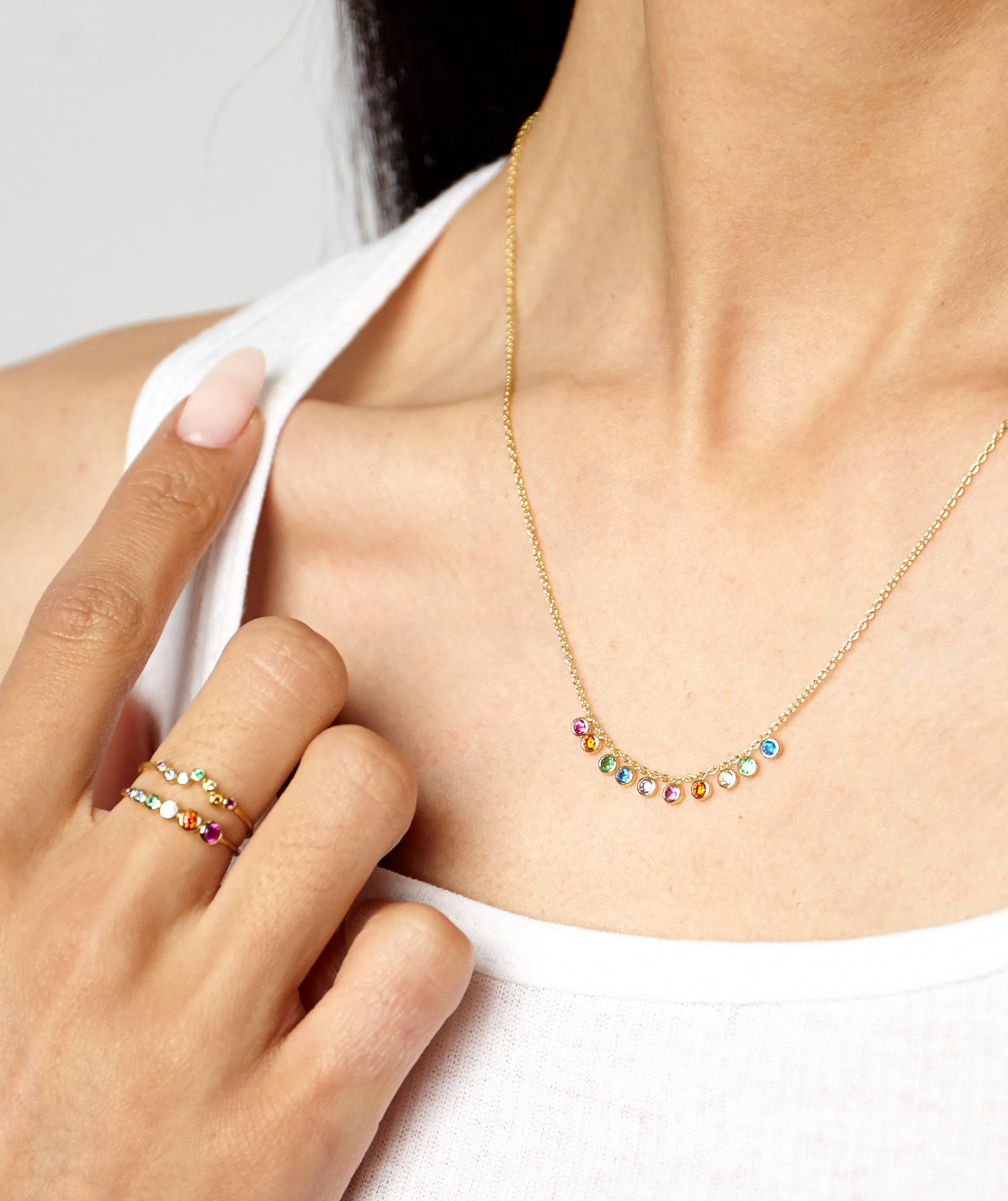 RAINBOW ROW DAINTY RING