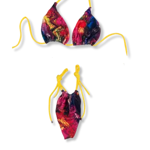 Rainbow Snake Print Tie Bikini