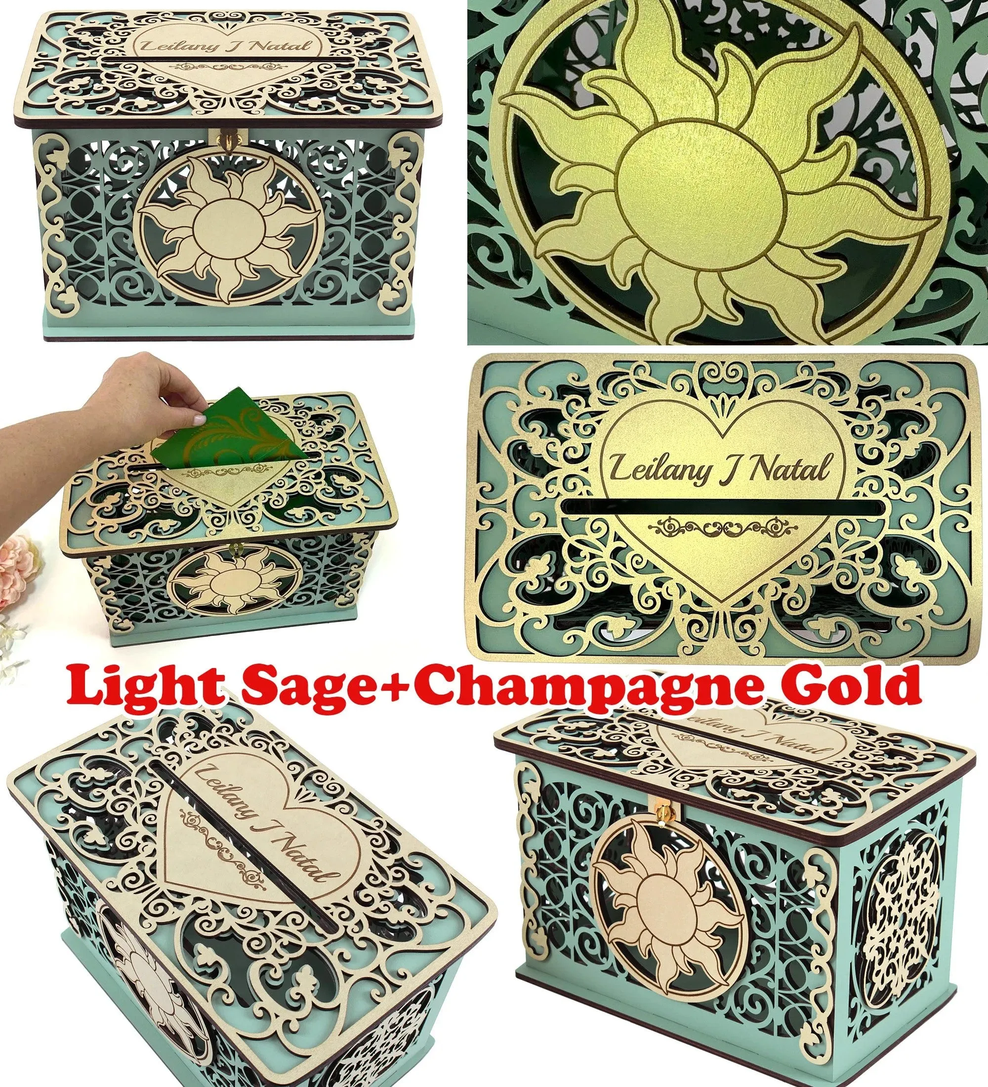 Rapunzel Quinceanera Decorations, Tangled Sun Wedding Card Box, Mis 15 Anos, Wedding Gift, Handmade Gifts