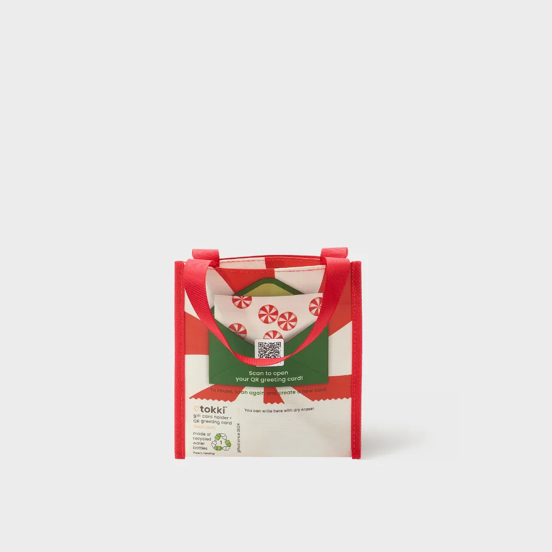 Red Swirl | Reusable Gift Gift Card Holder   QR Greeting Card