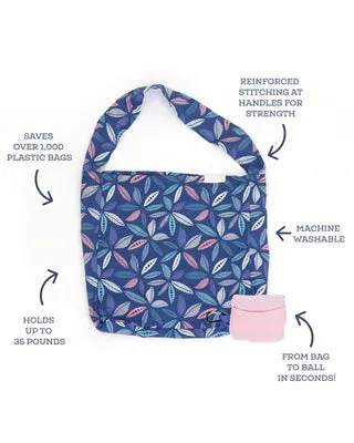 Reuseable Bag - Leaf print in Spring/Summer Colors