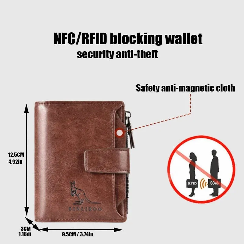 RFID Blocking Large Capacity Men's Wallet