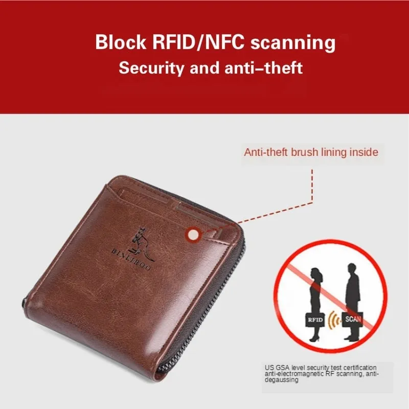 RFID Blocking Large Capacity Men's Wallet
