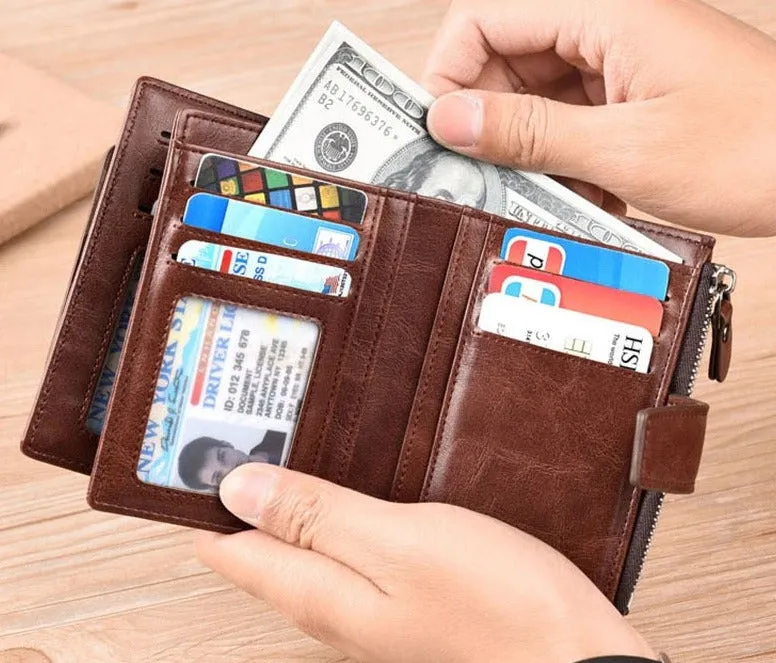 RFID Blocking Large Capacity Men's Wallet