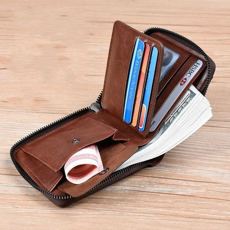 RFID Blocking Large Capacity Men's Wallet