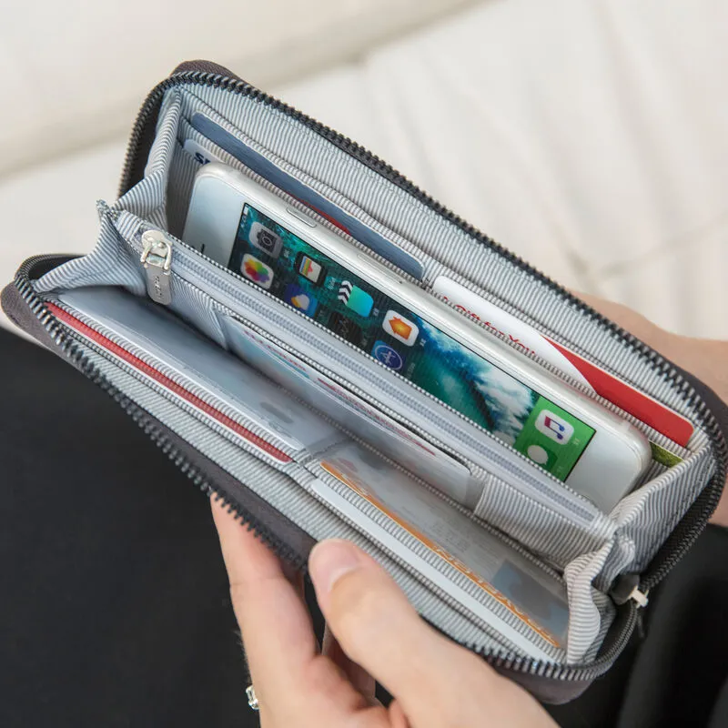 RFID Blocking Single Zip Wallet