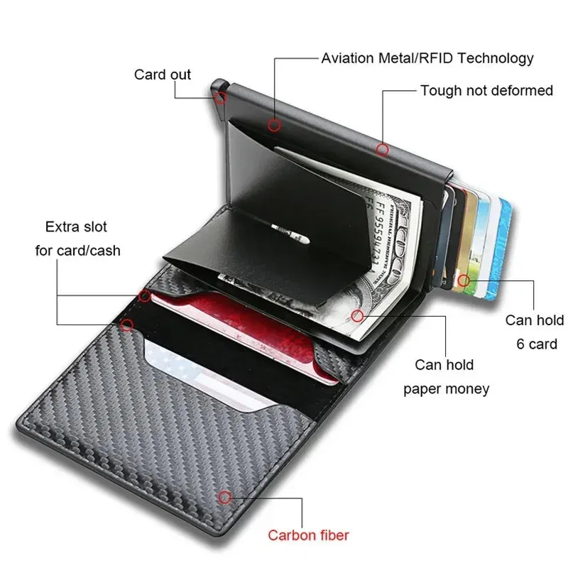 RFID Carbon Fiber Card Holder Wallet