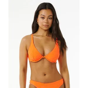 RIP CURL SANTORINI TERRY BALCONETTE TOP BRIGHT ORANGE
