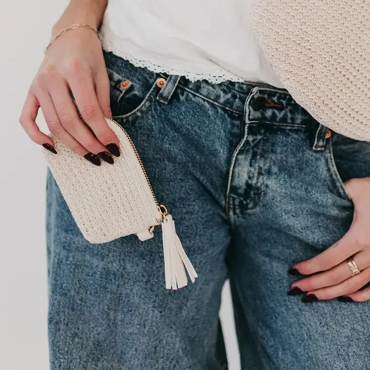 River Raffia Clippable Card Holder Wallet