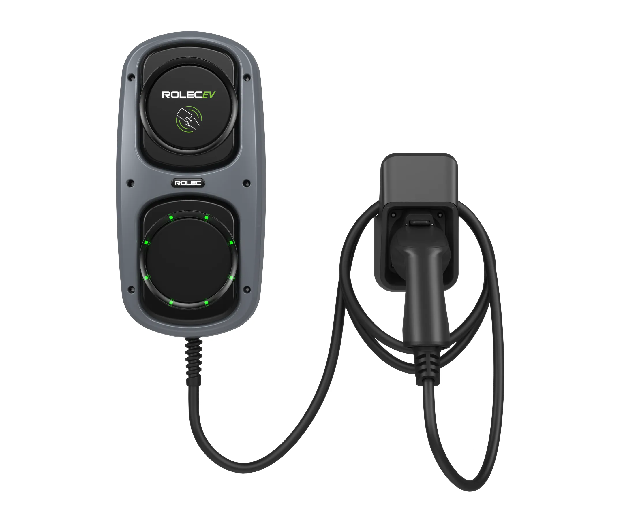 Rolec ROLEC4145G WallPod Smart EV Charger - up to 7.4kw Type 2 10m Tethered - Grey
